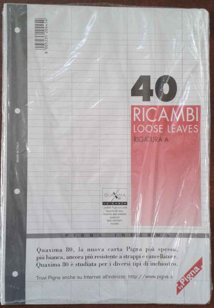RICAMBI 21X30 40FG RIG.A QUAXIMA80 INC