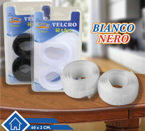VELCRO BIANCO&NERO 60X2 CM FTG