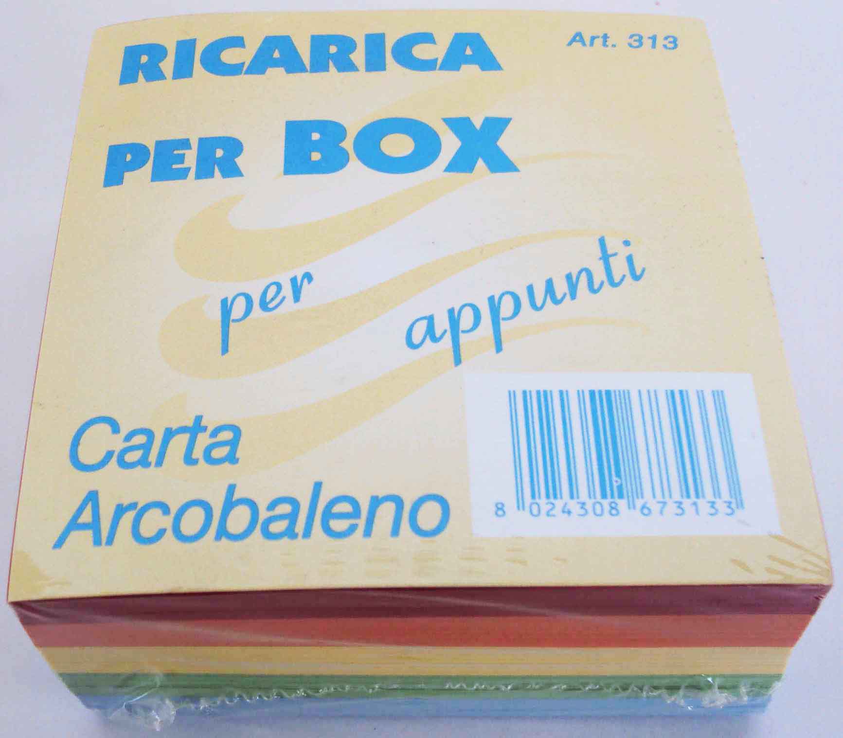 RICARICA BOX CARTA 9X9X4 ARCOBALENO 313